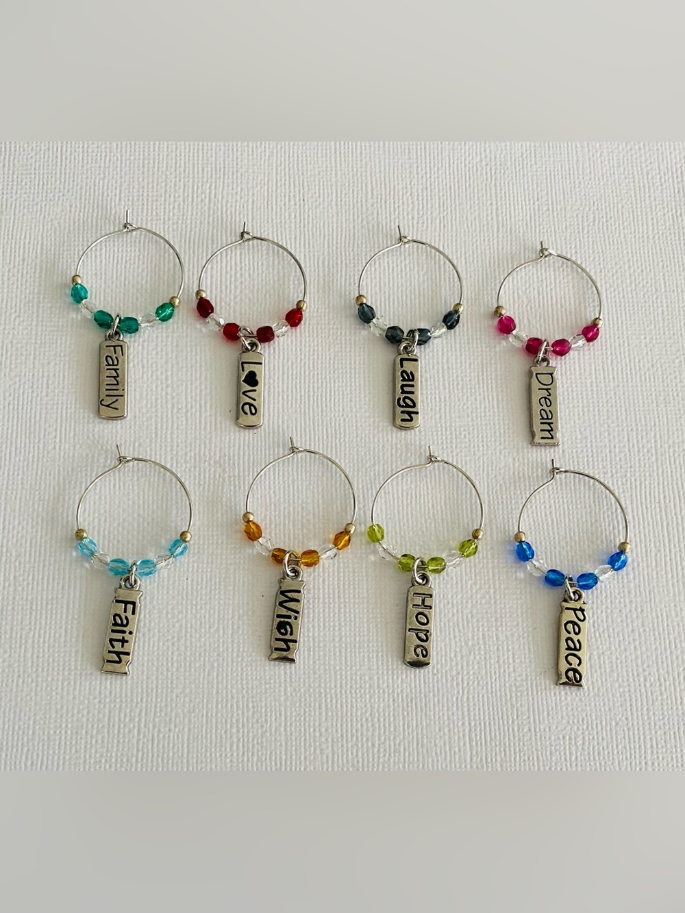 Wine Glass Charms Inspirational Words